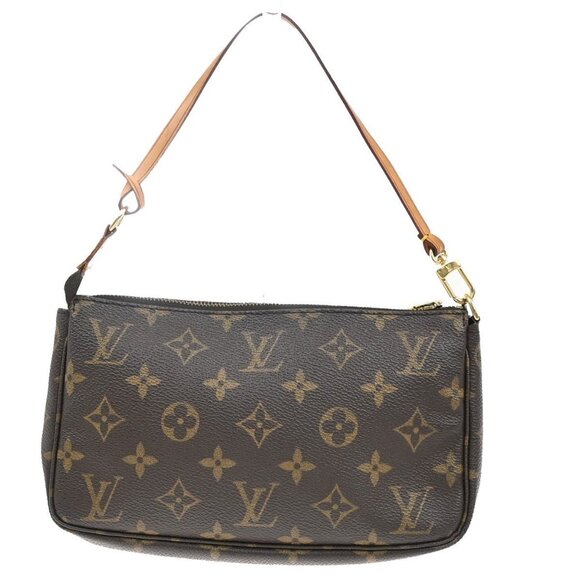 LOUIS VUITTON Pochette Accessoires Hand Bag Monogram Leather BN - Picture 1 of 15